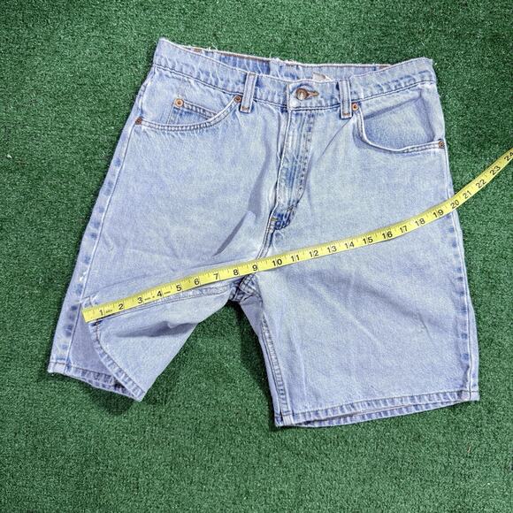 Vintage Levis Shorts Mens 31 Relaxed Fit 550 Orange Tab Denim 90s Light Wash - Picture 10 of 10